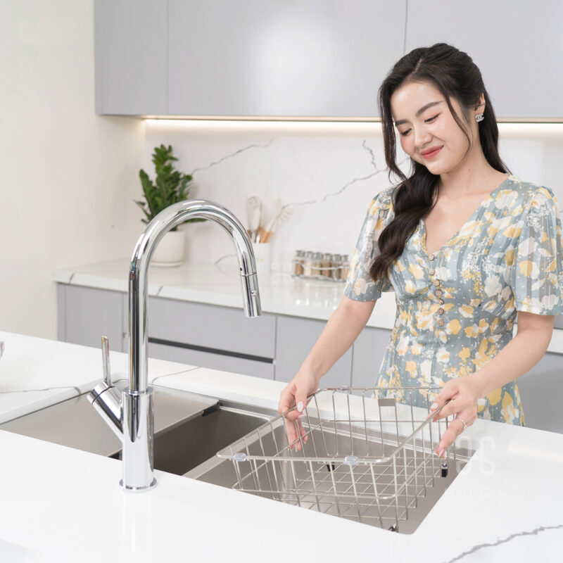VÒI RỬA BÁT DÂY RÚT KONOX PONTE CHROME