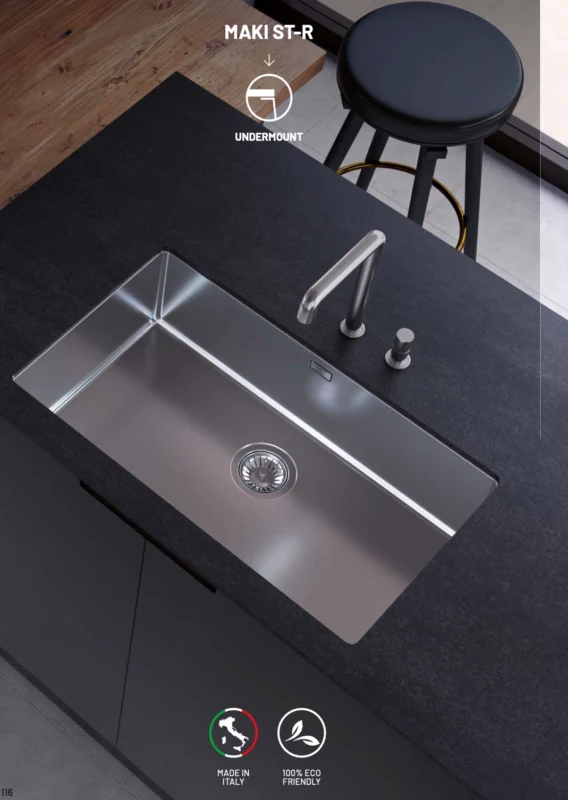CHẬU RỬA ĐƠN ELICA MAKI ST-R PLADOS SL7400 SATIN FINISH