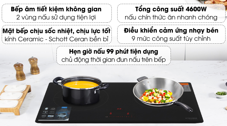 BẾP TỪ 2 VÙNG KOCHER DI-801GE IPLUS