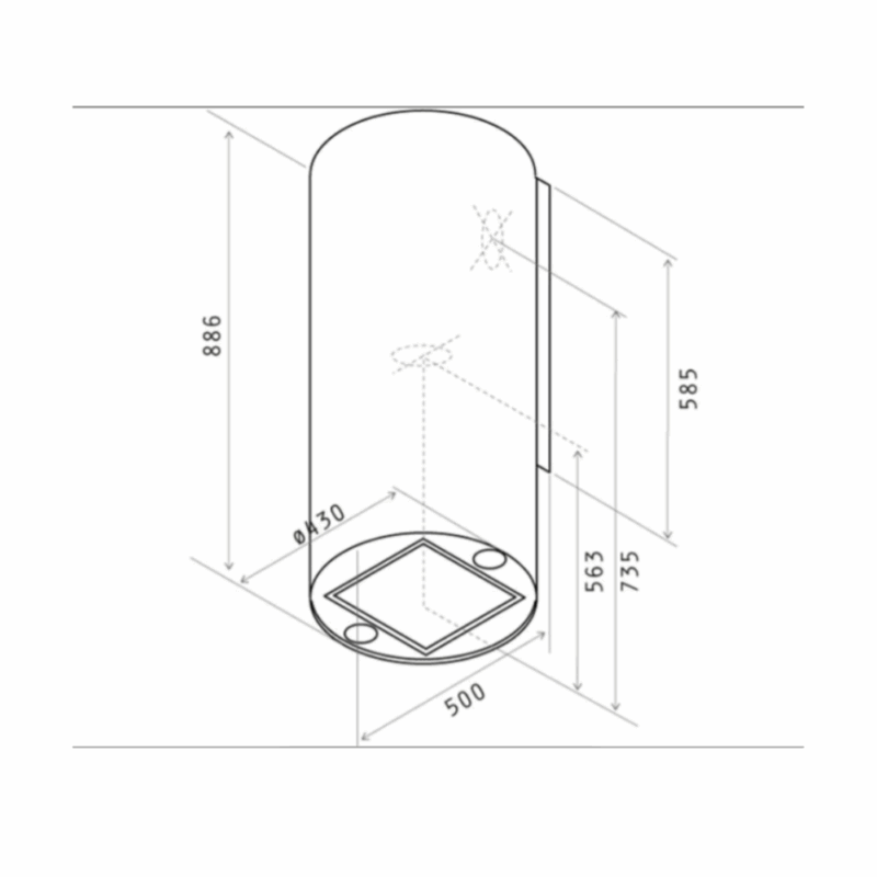 MÁY HÚT MÙI ÁP TƯỜNG ELICA TUBE IX/A/43