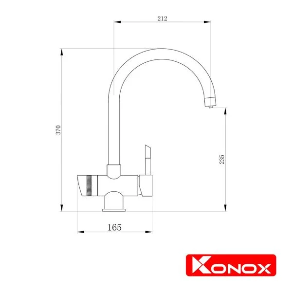 VÒI RỬA BÁT BA ĐƯỜNG NƯỚC KONOX TRIM-WATER GREY