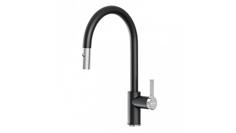 VÒI RỬA BÁT DÂY RÚT KONOX ALTO BLACK