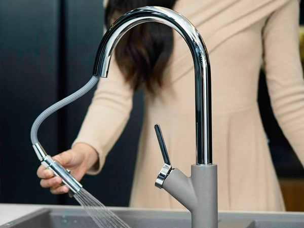 VÒI RỬA BÁT DÂY RÚT KONOX PONTE GREY