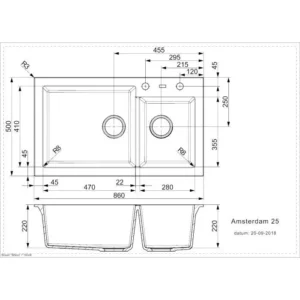CHẬU RỬA BÁT ĐÁ 2 HỘC REGINOX AMSTERDAM 25 XÁM HMH.R31094 - 11