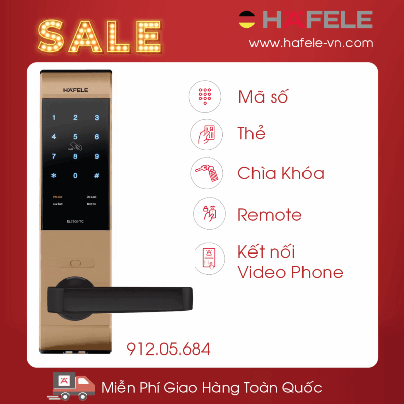 KHÓA ĐIỆN TỬ THÂN NHỎ EL7500-TC HAFELE 912.05.684