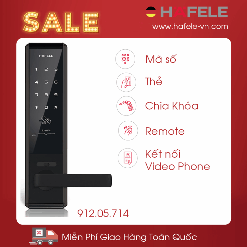 KHÓA ĐIỆN TỬ THÂN NHỎ EL7200-TC HAFELE 912.05.714