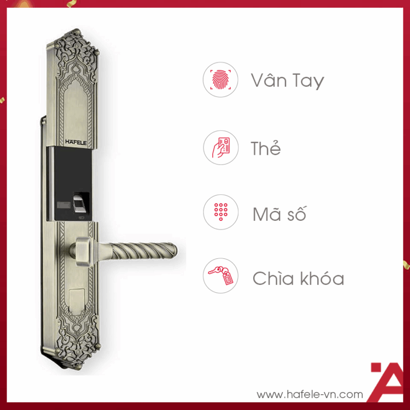 KHÓA ĐIỆN TỬ EL10K MÀU ĐỒNG MỜ CỔ HAFELE 912.05.314