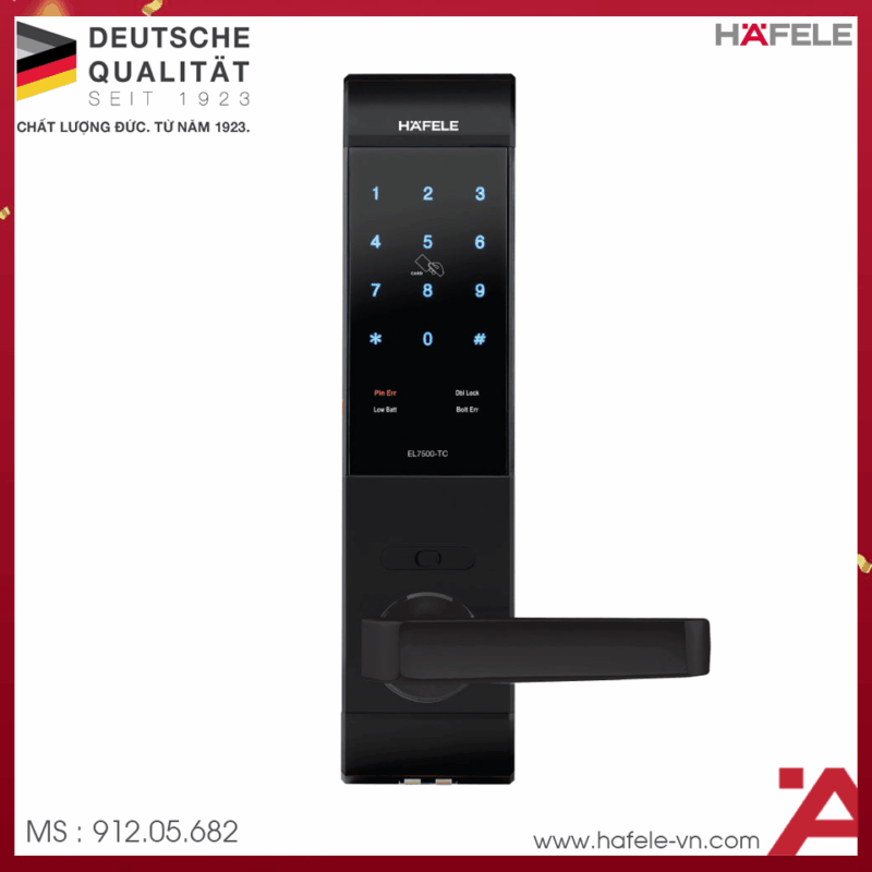 KHÓA ĐIỆN TỬ THÂN NHỎ HAFELE EL7500-TC MÀU ĐEN 912.05.682