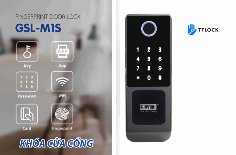 KHÓA CỔNG VÂN TAY GIOVANI GSL-M1S