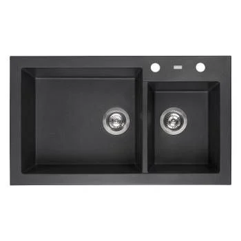CHẬU RỬA BÁT ĐÁ 2 HỘC REGINOX AMSTERDAM 25 ĐEN HMH.R31087