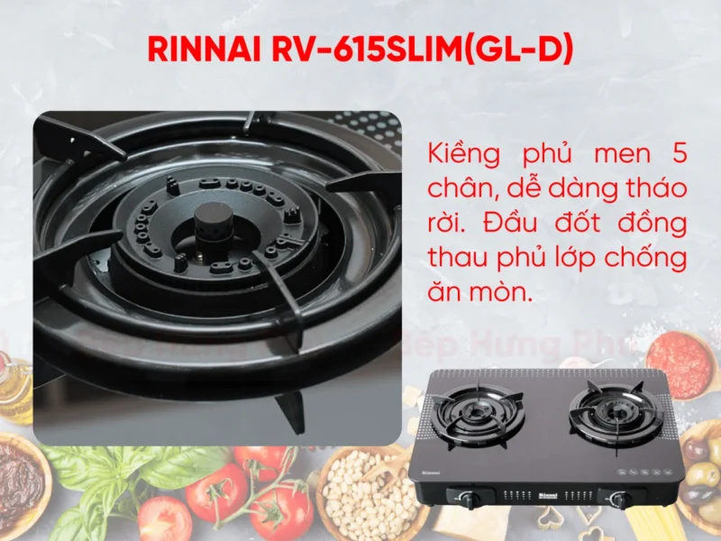 BẾP GA ĐỂ BÀN RINNAI RV-615SLIM(GL-D)