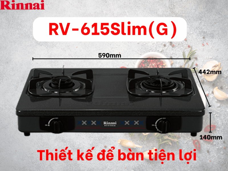 BẾP GA ĐỂ BÀN RINNAI RV-615SLIM(G)