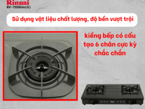 BẾP GA ĐỂ BÀN RINNAI RV-715SLIM(G) - bep gas rinnai rv 715slim g