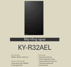 BẾP TỪ 2 VÙNG NẤU PANASONIC KY-R32AEL - bep hong ngoai panasonic ky r32ael 1
