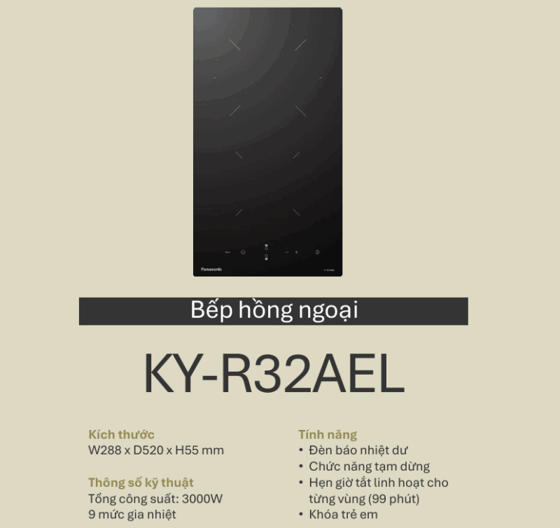 BẾP TỪ 2 VÙNG NẤU PANASONIC KY-R32AEL