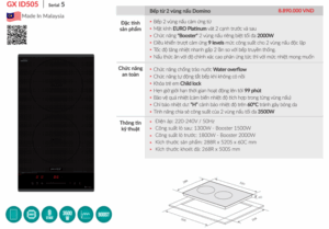 BẾP ĐIỆN TỪ 2 VÙNG NẤU GRANDX GX-ID505 - bep tu domino grandx gx id505 1