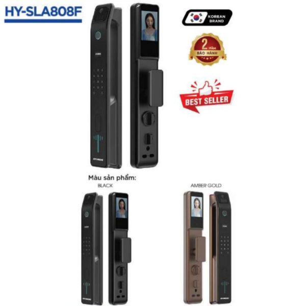 KHÓA CỬA GỖ HYUNDAI HY-SLA808F MÀU ĐEN