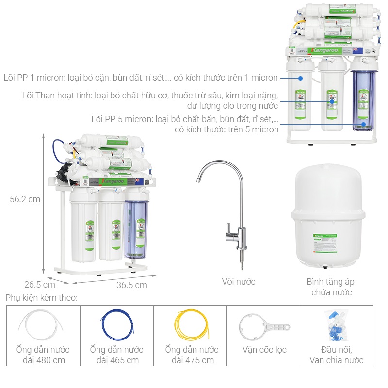 MÁY LỌC NƯỚC ĐỂ GẦM KANGAROO KGRP10