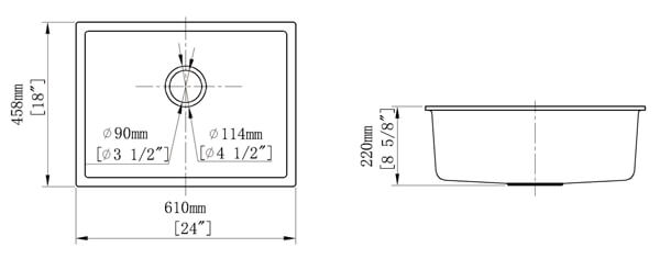 CHẬU RỬA CHÉN ĐÁ NHÂN TẠO 1 HỘC CREAVE G-U6146D