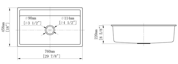 CHẬU RỬA CHÉN ĐÁ NHÂN TẠO 1 HỘC CREAVE G-T7646D