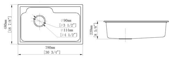 CHẬU RỬA CHÉN ĐÁ NHÂN TẠO 1 HỘC CREAVE G-T7848D