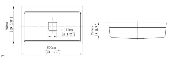CHẬU RỬA CHÉN ĐÁ NHÂN TẠO 1 HỘC CREAVE G-T8050E