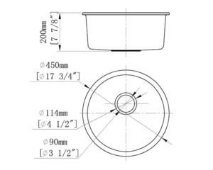 CHẬU RỬA CHÉN ĐÁ NHÂN TẠO TRÒN ÂM BÀN ĐÁ CREAVE G-U0045C - tskt chau rua chen da creave g u0045c