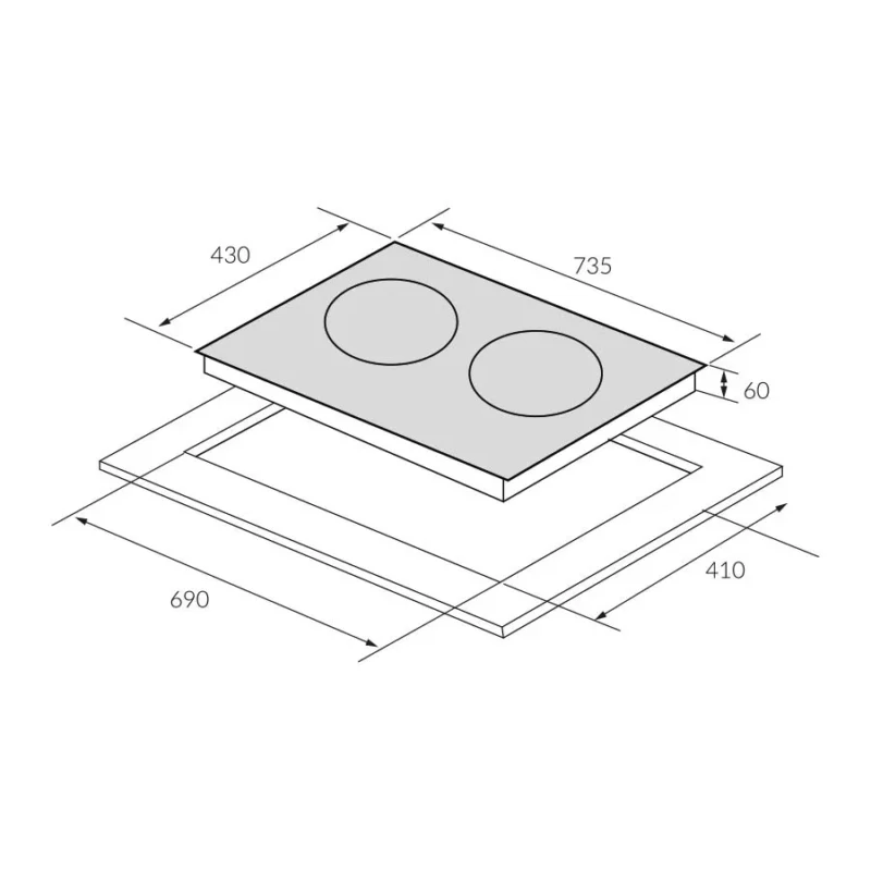 KÍCH THƯỚC BẾP TỪ ĐÔI EUROSUN EU-T210MAX