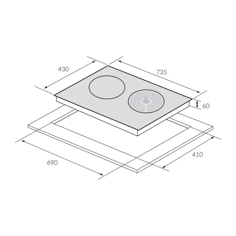 KÍCH THƯỚC BẾP ĐIỆN TỪ ĐÔI EUROSUN EU-TE226MAX