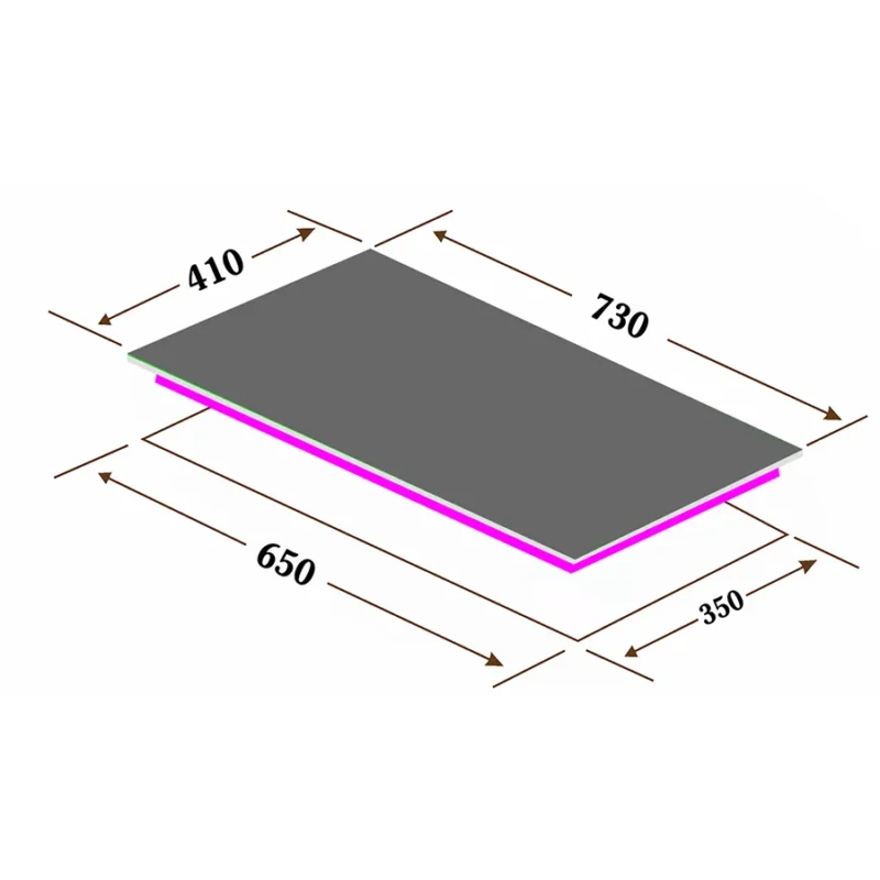 KÍCH THƯỚC BẾP GA ÂM 2 LÒ EUROSUN EU-GA283