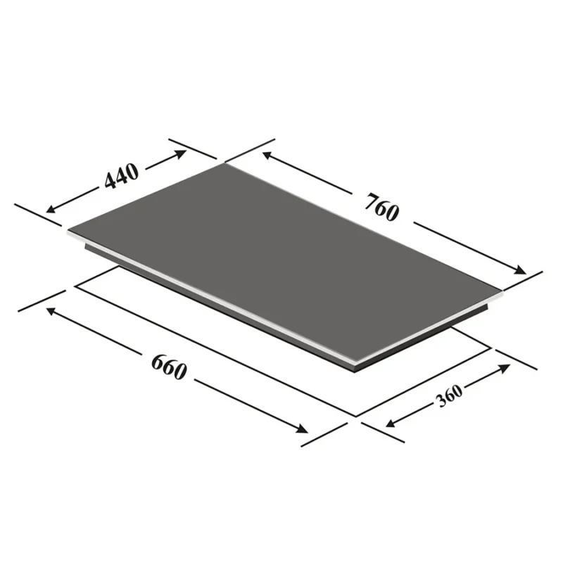 KÍCH THƯỚC BẾP GA ÂM 2 LÒ EUROSUN EU-GA292SA