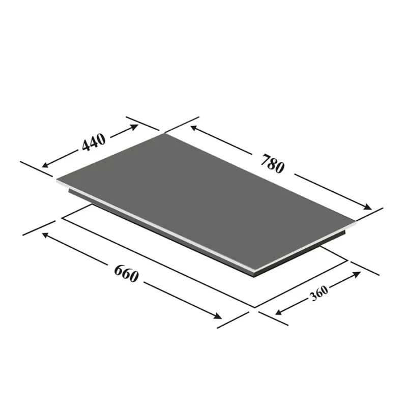 KÍCH THƯỚC BẾP GA ÂM 3 LÒ EUROSUN EU-GA378