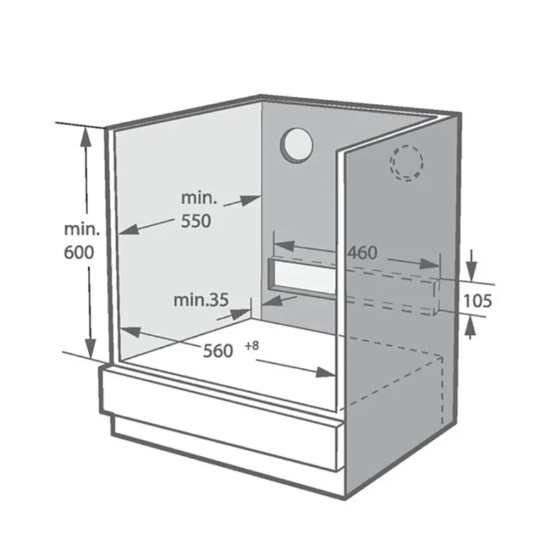 KÍCH THƯỚC LÒ NƯỚNG TFT EUROSUN EOV72TFT