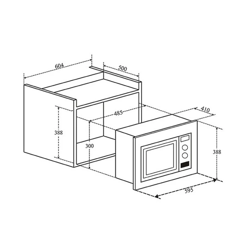 KÍCH THƯỚC LÒ VI SÓNG KẾT HỢP LÒ NƯỚNG EUROSUN MWO28EUR