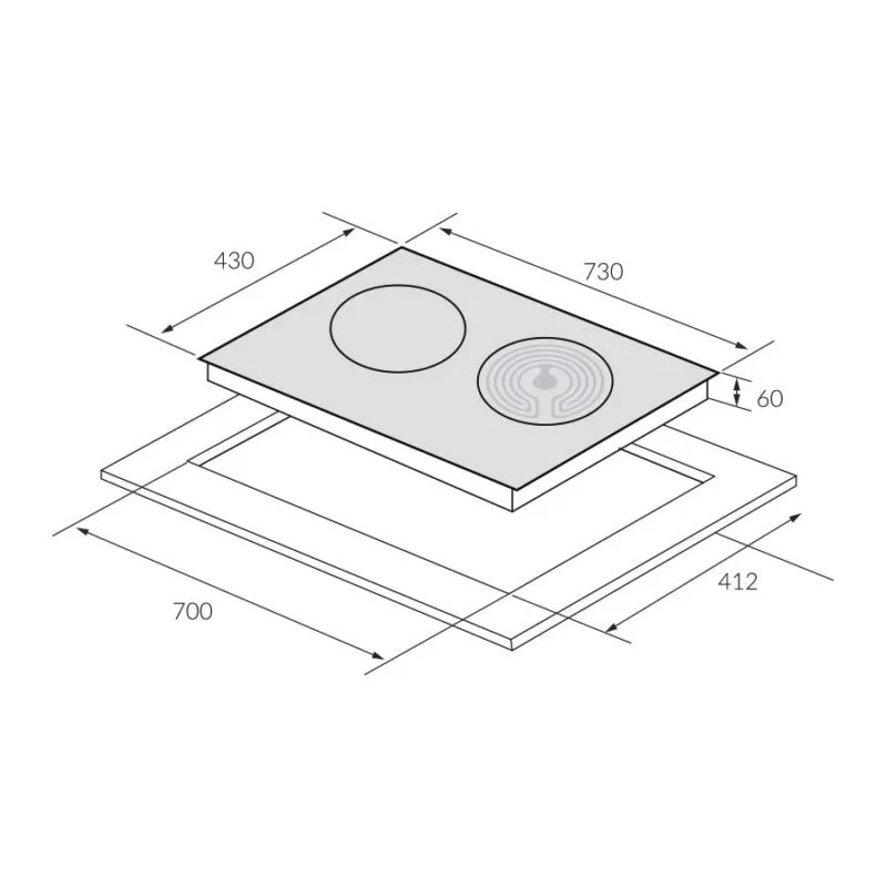 KÍCH THƯỚC BẾP ĐIỆN TỪ ĐÔI EUROSUN EU-TE509MAX