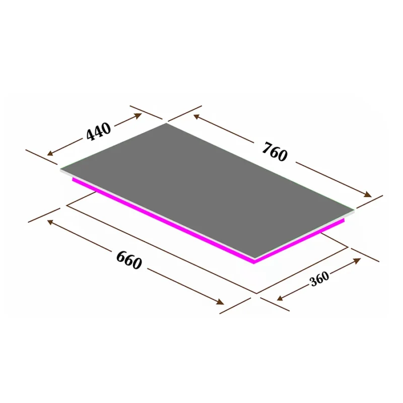 KÍCH THƯỚC BẾP GA ÂM 2 LÒ EUROSUN EU-GA278
