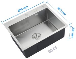 CHẬU RỬA 1 HỘC CREAVE INOX 304 CR-6045