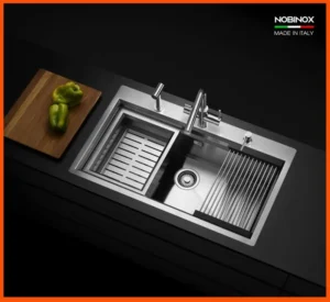 CHẬU RỬA BÁT NOBILI STEP NT685T - chau rua bat inox 304 nobinox step nt685t slide truot