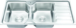 CHẬU RỬA CHÉN INOX 2 HỘC WINLAND D13