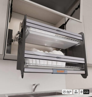 GIÁ NHÔM NÂNG HẠ BÁT ĐĨA GARIS GL06.80AT - gia bat dia nang ha full inox 304 ket hop nhom hang khong aa mau titan garis gl06 70at 80at 90at 1