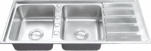 CHẬU RỬA CHÉN INOX 2 HỘC WINLAND D15