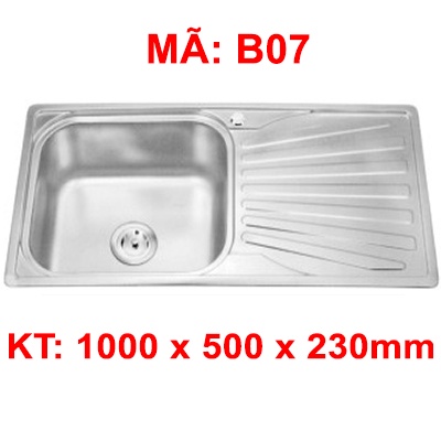 CHẬU RỬA CHÉN INOX 1 HỘC WINLAND B07