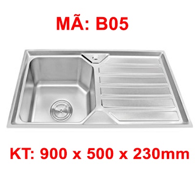 CHẬU RỬA CHÉN INOX 1 HỘC WINLAND B05