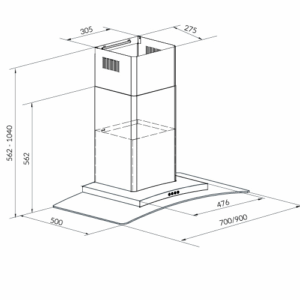 KÍCH THƯỚC HÚT MÙI 90CM EUROSUN EH-90AF81S
