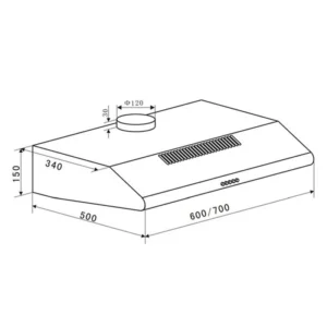 HÚT MÙI ÂM TỦ INOX 70CM EUROSUN EH-70CF19S