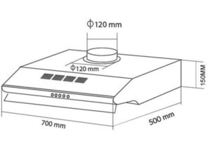 KÍCH THƯỚC HÚT MÙI ÂM TỦ VÂN GỖ 70CM EUROSUN EH-70C18V