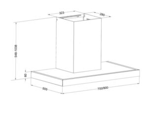 KÍCH THƯỚC HÚT MÙI 70CM EUROSUN EH-70AF77