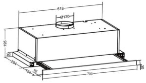 KÍCH THƯỚC HÚT MÙI ÂM TỦ MÀU ĐEN EUROSUN EH-70AF68B