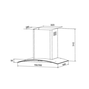 KÍCH THƯỚC HÚT MÙI GẮN TƯỜNG 70CM EUROSUN EH-70K35