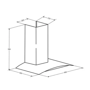 KÍCH THƯỚC HÚT MÙI 90CM EUROSUN EH-90K06